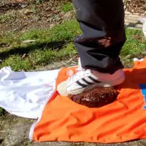 Adidas Superstar stomp cake on Blackpool FC kit